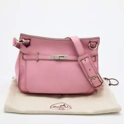 Pre Owned Hermes Pink Swift Leather Palladium Finish Jypsiere 28 Bag