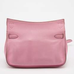 Pre Owned Hermes Pink Swift Leather Palladium Finish Jypsiere 28 Bag