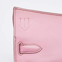 Pre Owned Hermes Pink Swift Leather Palladium Finish Jypsiere 28 Bag