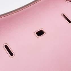 Pre Owned Hermes Pink Swift Leather Palladium Finish Jypsiere 28 Bag