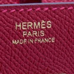 Pre Owned Hermes Rouge Casaque Veau Epsom Leather Gold Finish Birkin 30 Bag