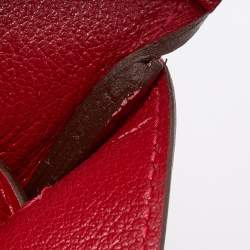 Pre Owned Hermes Rouge Casaque Veau Epsom Leather Gold Finish Birkin 30 Bag