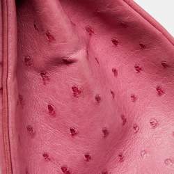 Pre Owned Hermes Fuchsia Ostrich Palladium Finish Birkin 35 Bag