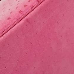 Pre Owned Hermes Fuchsia Ostrich Palladium Finish Birkin 35 Bag