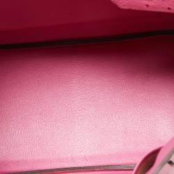Pre Owned Hermes Fuchsia Ostrich Palladium Finish Birkin 35 Bag