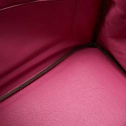 Pre Owned Hermes Fuchsia Ostrich Palladium Finish Birkin 35 Bag