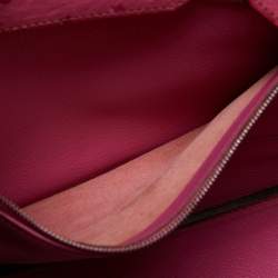 Pre Owned Hermes Fuchsia Ostrich Palladium Finish Birkin 35 Bag