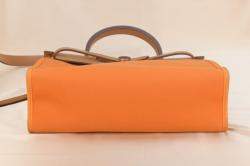Pre Owned Hermes Orange  Leather Herbag 31 Shoulder Bag 