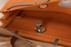 Pre Owned Hermes Orange  Leather Herbag 31 Shoulder Bag 