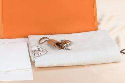 Pre Owned Hermes Orange  Leather Herbag 31 Shoulder Bag 