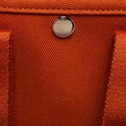 Pre Owned Hermes Orange Canvas and Leather Valparaiso PM Bag