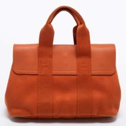 Pre Owned Hermes Orange Canvas and Leather Valparaiso PM Bag