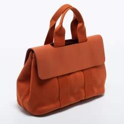 Pre Owned Hermes Orange Canvas and Leather Valparaiso PM Bag