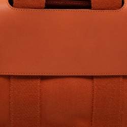 Pre Owned Hermes Orange Canvas and Leather Valparaiso PM Bag