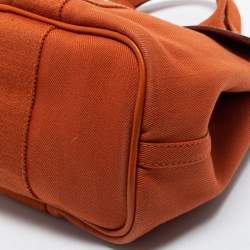 Pre Owned Hermes Orange Canvas and Leather Valparaiso PM Bag
