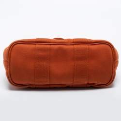 Pre Owned Hermes Orange Canvas and Leather Valparaiso PM Bag