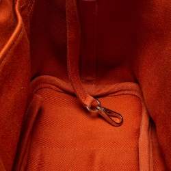 Pre Owned Hermes Orange Canvas and Leather Valparaiso PM Bag