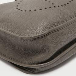 Pre Owned Hermes Etain Clemence Leather Evelyne III GM Bag