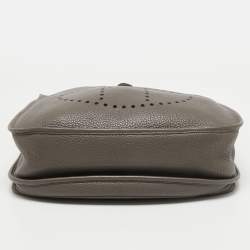 Pre Owned Hermes Etain Clemence Leather Evelyne III GM Bag