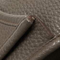 Pre Owned Hermes Etain Clemence Leather Evelyne III GM Bag