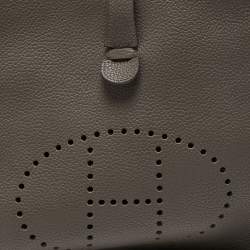 Pre Owned Hermes Etain Clemence Leather Evelyne III GM Bag