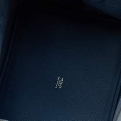 Pre Owned Hermes Bleu Brighton/Capucine/Bleu Saphir Epsom Leather Picotin Lock Tressage MM Bag