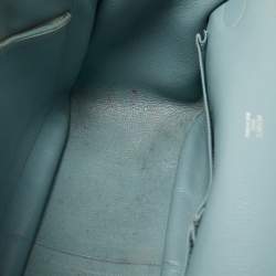 Pre Owned Hermes Ciel Taurillon Clemence Leather Palladium Finish Jypsiere 34 Bag