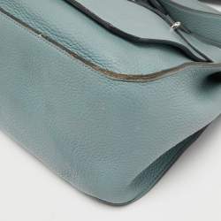Pre Owned Hermes Ciel Taurillon Clemence Leather Palladium Finish Jypsiere 34 Bag