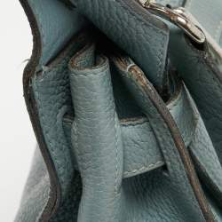 Pre Owned Hermes Ciel Taurillon Clemence Leather Palladium Finish Jypsiere 34 Bag