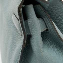 Pre Owned Hermes Ciel Taurillon Clemence Leather Palladium Finish Jypsiere 34 Bag