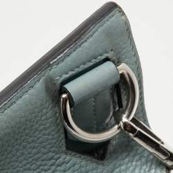 Pre Owned Hermes Ciel Taurillon Clemence Leather Palladium Finish Jypsiere 34 Bag