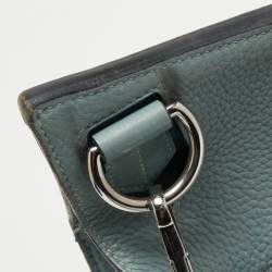 Pre Owned Hermes Ciel Taurillon Clemence Leather Palladium Finish Jypsiere 34 Bag