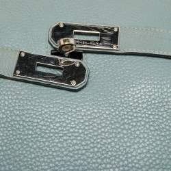 Pre Owned Hermes Ciel Taurillon Clemence Leather Palladium Finish Jypsiere 34 Bag
