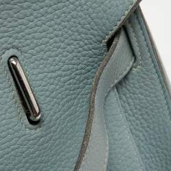 Pre Owned Hermes Ciel Taurillon Clemence Leather Palladium Finish Jypsiere 34 Bag