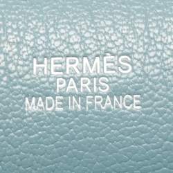 Pre Owned Hermes Ciel Taurillon Clemence Leather Palladium Finish Jypsiere 34 Bag