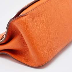 Pre Owned Hermes Apricot Clemence Leather Palladium Finish Jypsiere 34 Bag
