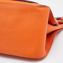 Pre Owned Hermes Apricot Clemence Leather Palladium Finish Jypsiere 34 Bag