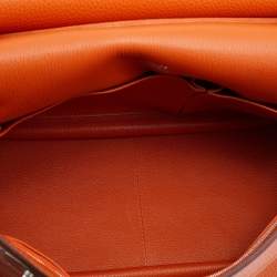Pre Owned Hermes Apricot Clemence Leather Palladium Finish Jypsiere 34 Bag