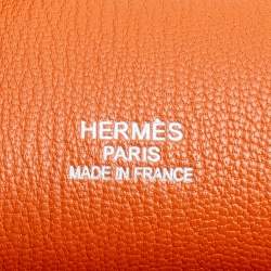 Pre Owned Hermes Apricot Clemence Leather Palladium Finish Jypsiere 34 Bag