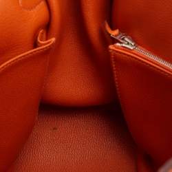 Pre Owned Hermes Apricot Clemence Leather Palladium Finish Jypsiere 34 Bag