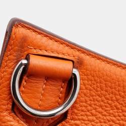 Pre Owned Hermes Apricot Clemence Leather Palladium Finish Jypsiere 34 Bag