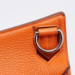Pre Owned Hermes Apricot Clemence Leather Palladium Finish Jypsiere 34 Bag