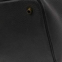 Hermes Black Clemence Leather Gold Finish Picotin Lock 22 Bag
