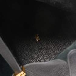Hermes Black Clemence Leather Gold Finish Picotin Lock 22 Bag