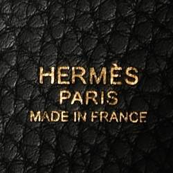 Hermes Black Clemence Leather Gold Finish Picotin Lock 22 Bag