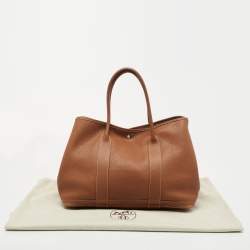 Pre Owned Hermes Gold Negonda Leather Garden Party 36 Bag