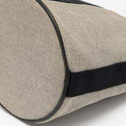 Hermes Beige/Black Canvas Saxo MM Bucket Bag