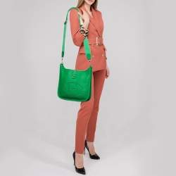 Pre Owned Hermès Bamboo Clemence Leather Evelyne III PM Bag