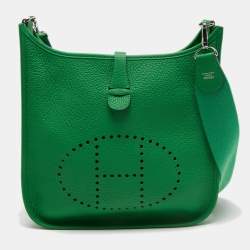 Pre Owned Hermès Bamboo Clemence Leather Evelyne III PM Bag