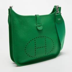 Pre Owned Hermès Bamboo Clemence Leather Evelyne III PM Bag